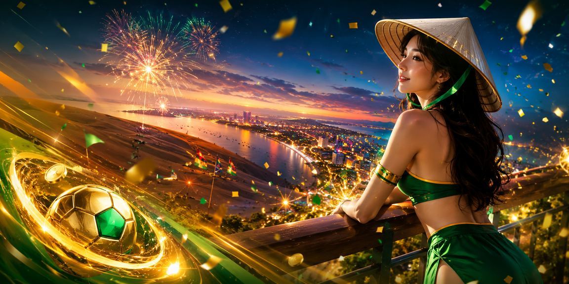 Người phụ nữ đội nón lá tại Mũi Né dùng điện thoại xem kèo cá cược ngoài trời